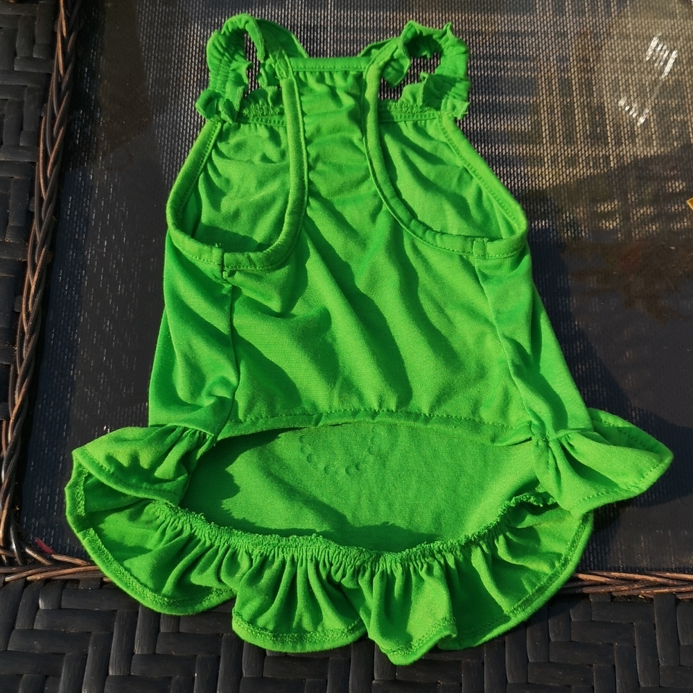 Dog Frilly Summer Tank Light Weight Dress with Studded Flower Design - Picture 5 of 6